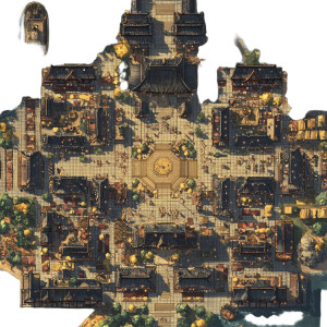 Feudal Japan Town Map Vinyl Car Decal Sticker – Waterproof & UV-Resistant 4.0"