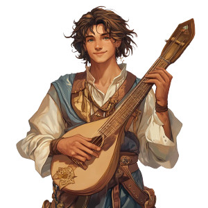 Friendly Young Bard Dnd Vinyl Car Decal Sticker – Waterproof & UV-Resistant 4.0"