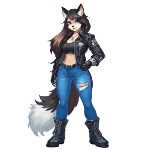 Furry Girl Jacket Jeans Vinyl Car Decal Sticker – Waterproof & UV-Resistant 4.0" Furry Girl Jacket Jeans Vinyl Car Decal Sticker – Waterproof & UV-Resistant 4.0"