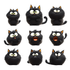 Garfield Emojis Poses Expressions Vinyl Car Decal Sticker – Waterproof & UV-Resistant 4.0"