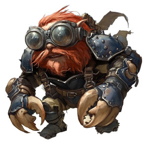 Gnomish Knight Crab Armor Vinyl Car Decal Sticker – Waterproof & UV-Resistant 4.0"