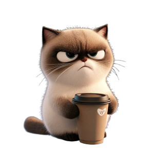 Grumpy Cat Coffee Vinyl Car Decal Sticker – Waterproof & UV-Resistant 4.0" Grumpy Cat Coffee Vinyl Car Decal Sticker – Waterproof & UV-Resistant 4.0"