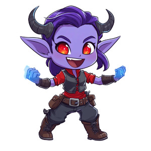 Happy Chibi Teifling Vinyl Car Decal Sticker – Waterproof & UV-Resistant 4.0" Happy Chibi Teifling Vinyl Car Decal Sticker – Waterproof & UV-Resistant 4.0"