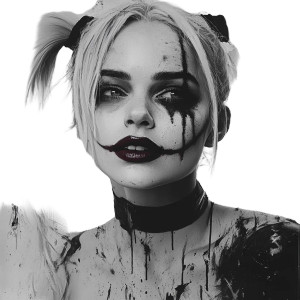 Harley Quinn Realistic Horror Vinyl Car Decal Sticker – Waterproof & UV-Resistant 4.0"