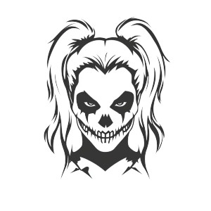 Harley Quinn Skull Logo Vinyl Car Decal Sticker – Waterproof & UV-Resistant 4.0"