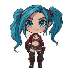 Jinx Chibi Vector Vinyl Car Decal Sticker – Waterproof & UV-Resistant 4.0" Jinx Chibi Vector Vinyl Car Decal Sticker – Waterproof & UV-Resistant 4.0"