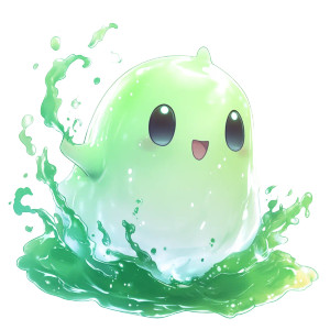 Jumping Slime Cute Chibi Vinyl Car Decal Sticker – Waterproof & UV-Resistant 4.0"