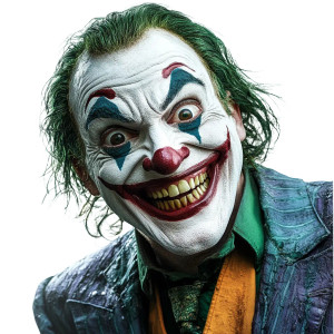 Laughing Joker Head White Vinyl Car Decal Sticker – Waterproof & UV-Resistant 4.0"