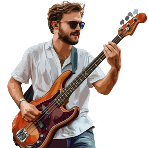 Man Bass Singing Vinyl Car Decal Sticker – Waterproof & UV-Resistant 4.0"