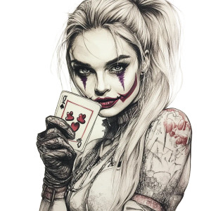 Margot Robbie Harley Quinn Joker Card Vinyl Car Decal Sticker – Waterproof & UV-Resistant 4.0"