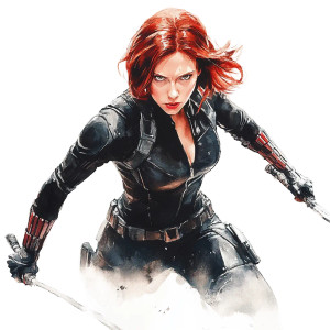 Marvel Black Widow White Background Vinyl Car Decal Sticker – Waterproof & UV-Resistant 4.0"
