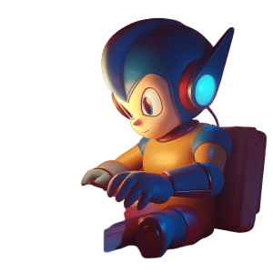 Megaman Browsing Internet Vinyl Car Decal Sticker – Waterproof & UV-Resistant 4.0"