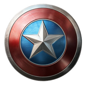 Metal Shield Star Circles Vinyl Car Decal Sticker – Waterproof & UV-Resistant 4.0"