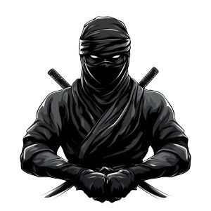 Ninja Front Pose Vector Vinyl Car Decal Sticker – Waterproof & UV-Resistant 4.0"