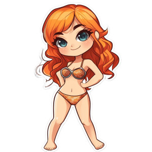 Redhead Girl Beach Chibi Vinyl Car Decal Sticker – Waterproof & UV-Resistant 4.0" Redhead Girl Beach Chibi Vinyl Car Decal Sticker – Waterproof & UV-Resistant 4.0"