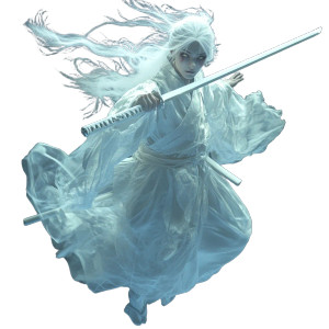 Scary White Ghost Sword Vinyl Car Decal Sticker – Waterproof & UV-Resistant 4.0"