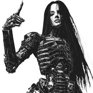 Soldier Girl Metal Spine Vinyl Car Decal Sticker – Waterproof & UV-Resistant 4.0"