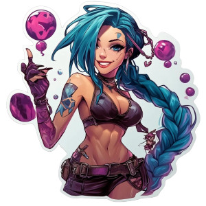 Sticker Jinx League Legends Vinyl Car Decal Sticker – Waterproof & UV-Resistant 4.0" Sticker Jinx League Legends Vinyl Car Decal Sticker – Waterproof & UV-Resistant 4.0"