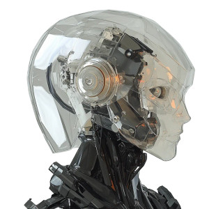 Transparent Mecha Mask Mechanical Skull Vinyl Car Decal Sticker – Waterproof & UV-Resistant 4.0"