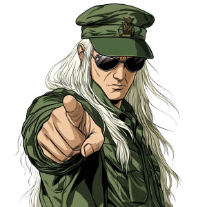 Vintage Cartoon Soldier Pointing Vinyl Car Decal Sticker – Waterproof & UV-Resistant 4.0"