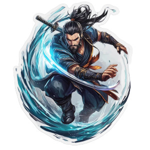 Yasuo Dashing Sword Sticker Vinyl Car Decal Sticker – Waterproof & UV-Resistant 4.0" Yasuo Dashing Sword Sticker Vinyl Car Decal Sticker – Waterproof & UV-Resistant 4.0"