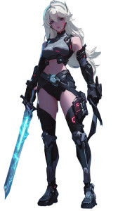 Yelan Cyberpunk Sword Energy Vinyl Car Decal Sticker – Waterproof & UV-Resistant 4.0"