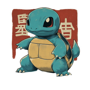 1990S Squirtle Japanese 2D Vinyl Car Decal Sticker – Waterproof & UV-Resistant 4.0"