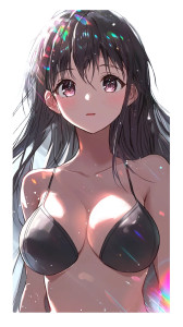 Anime Girl Holographic Card Vinyl Car Decal Sticker – Waterproof & UV-Resistant 4.0"