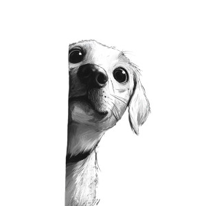 Cute Dog Peeking Corner Vinyl Car Decal Sticker – Waterproof & UV-Resistant 4.0"