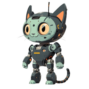 Cute Robot Cat Scifi Vinyl Car Decal Sticker – Waterproof & UV-Resistant 4.0" Cute Robot Cat Scifi Vinyl Car Decal Sticker – Waterproof & UV-Resistant 4.0"