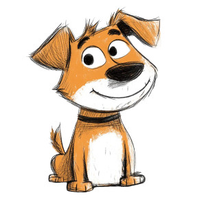 Hand Drawn Cartoon Dog Vinyl Car Decal Sticker – Waterproof & UV-Resistant 4.0"