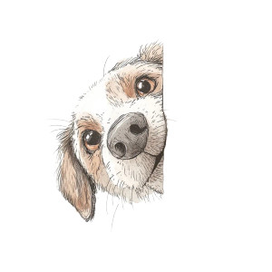 Happy Dog Nose Peek Vinyl Car Decal Sticker – Waterproof & UV-Resistant 4.0"