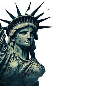 Lady Liberty Usa Flag Dark Blue Vinyl Car Decal Sticker – Waterproof & UV-Resistant 4.0"