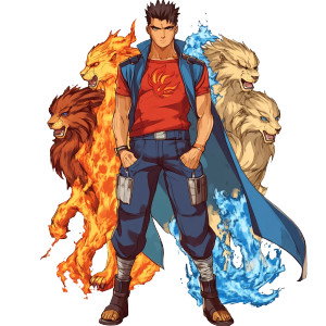 Naruto Guile Lions Flames Vinyl Car Decal Sticker – Waterproof & UV-Resistant 4.0"