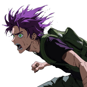 Purple Hair Green Vest Scared Vinyl Car Decal Sticker – Waterproof & UV-Resistant 4.0"