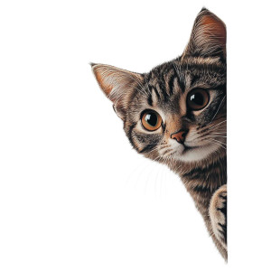 Realistic Cat Peeps Corner Vinyl Car Decal Sticker – Waterproof & UV-Resistant 4.0"