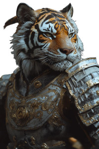 Sad Tiger Armor Vinyl Car Decal Sticker – Waterproof & UV-Resistant 4.48"