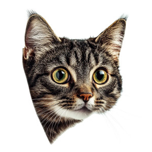 Surprised Cat Logo Vinyl Car Decal Sticker – Waterproof & UV-Resistant 4.0"