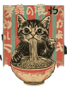 Vintage Cat Ramen Poster Vinyl Car Decal Sticker – Waterproof & UV-Resistant 4.11" Vintage Cat Ramen Poster Vinyl Car Decal Sticker – Waterproof & UV-Resistant 4.11"