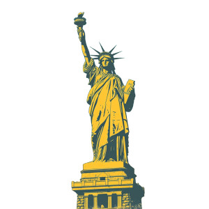 Vintage Statue Liberty Vinyl Car Decal Sticker – Waterproof & UV-Resistant 4.0"