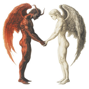 Devil Angel Feet Touching Vinyl Car Decal Sticker – Waterproof & UV-Resistant 4.0"