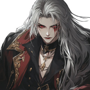 Anime Vampire Silver Hair Vinyl Car Decal Sticker – Waterproof & UV-Resistant 4.0"