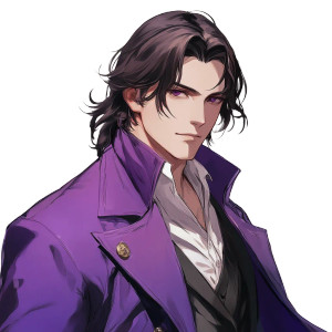 Anime Young Man Purple Coat Vinyl Car Decal Sticker – Waterproof & UV-Resistant 4.0"