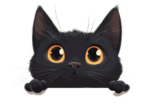 Black Cat Close Up Vinyl Car Decal Sticker – Waterproof & UV-Resistant 5.52"