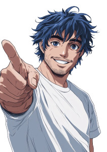 Blue Hair Man Smiling Vinyl Car Decal Sticker – Waterproof & UV-Resistant 4.0" Blue Hair Man Smiling Vinyl Car Decal Sticker – Waterproof & UV-Resistant 4.0"