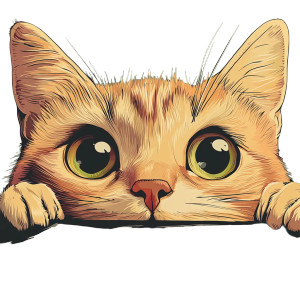 Cat Peering Wall Vinyl Car Decal Sticker – Waterproof & UV-Resistant 4.0"