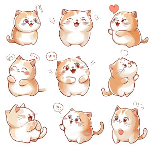 Cute Cat Emojis Vinyl Car Decal Sticker – Waterproof & UV-Resistant 4.0" Cute Cat Emojis Vinyl Car Decal Sticker – Waterproof & UV-Resistant 4.0"