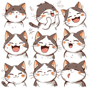 Cute Cat Expressions Vinyl Car Decal Sticker – Waterproof & UV-Resistant 4.0" Cute Cat Expressions Vinyl Car Decal Sticker – Waterproof & UV-Resistant 4.0"