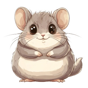 Cute Fat Chinchilla Front Vinyl Car Decal Sticker – Waterproof & UV-Resistant 4.0"