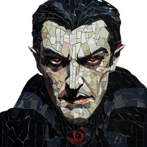 Dracula 2D Mosaic Vinyl Car Decal Sticker – Waterproof & UV-Resistant 4.0"